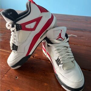 Jordan Athletic Shoes White and Red Accents